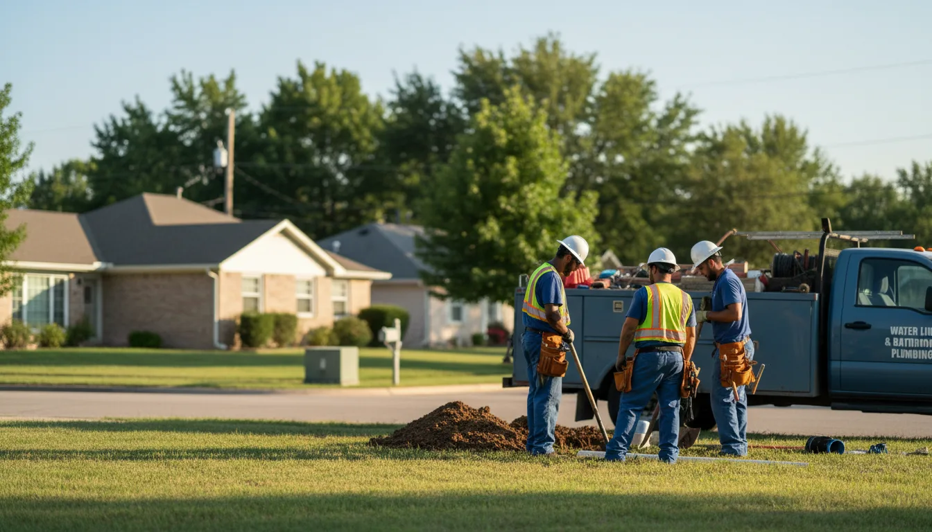 Residential water line and bathroom plumbing service in Girard, KS
